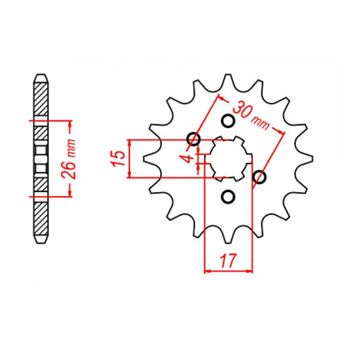Mtx 252 Steel Front Sprocket #420 (10-045) 1