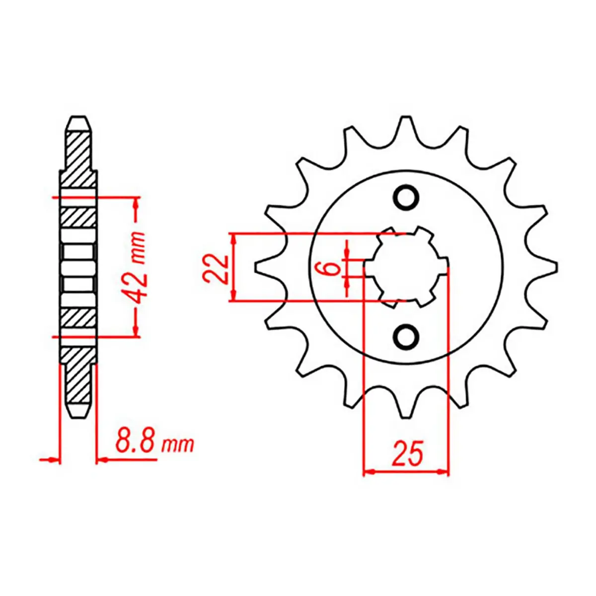 Mtx 276 Steel Front Sprocket #520 (10-443) 1