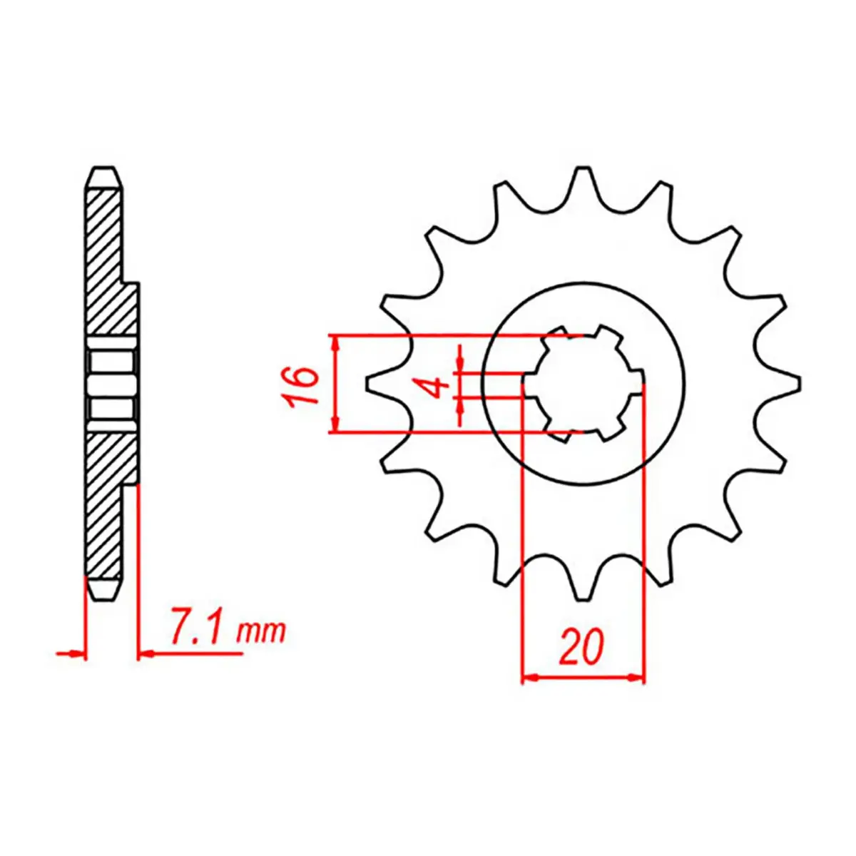 Mtx 413 Steel Front Sprocket #420 (10-047) 1