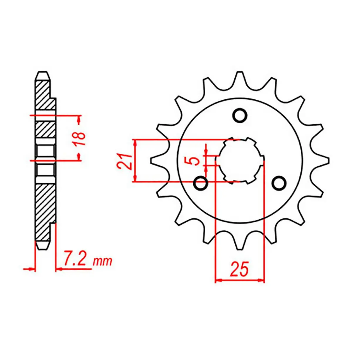 Mtx 437 Steel Front Sprocket #520 (10-14A) 1