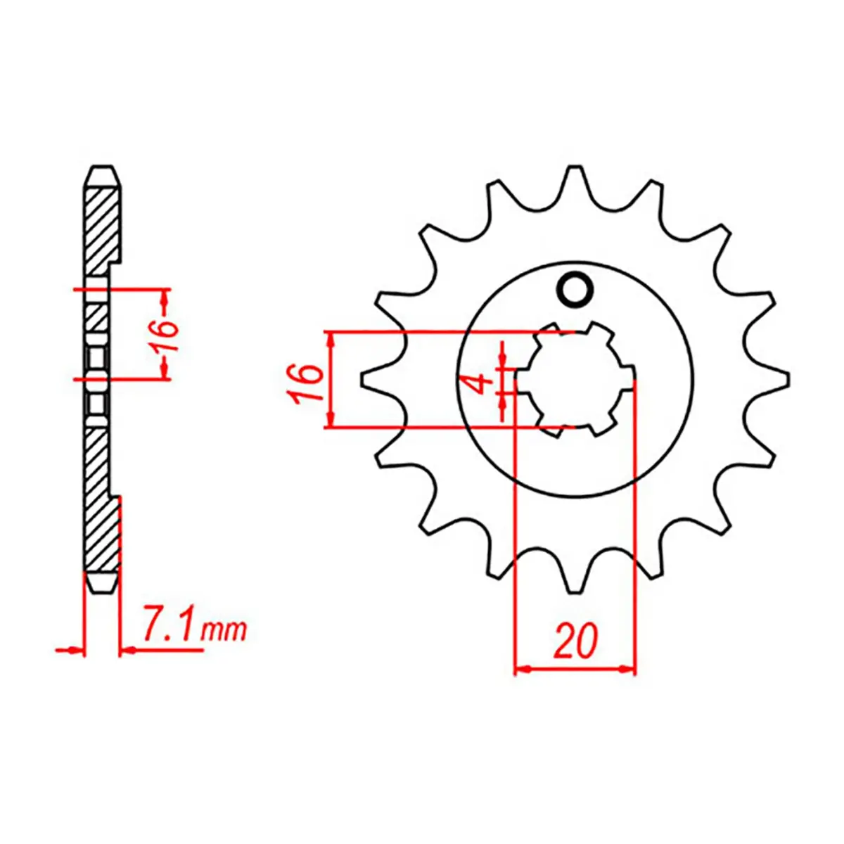 Sprocket Front Mtx 555 15T #428 10-555-15 1