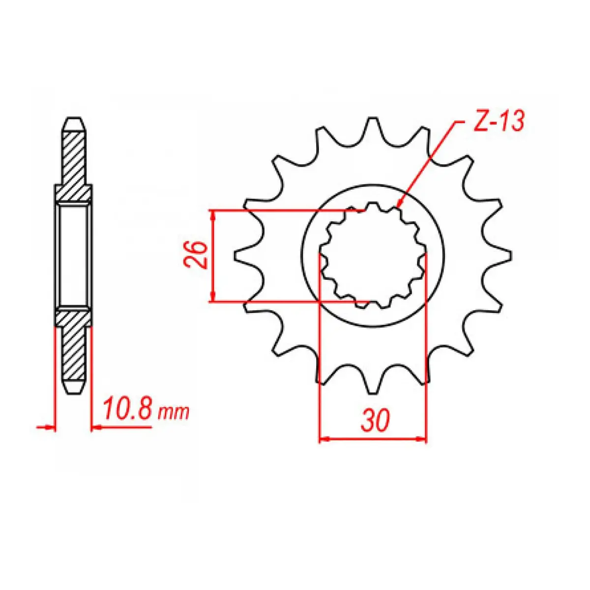 Mtx 579 Steel Front Sprocket #530 (10-36Y) 1