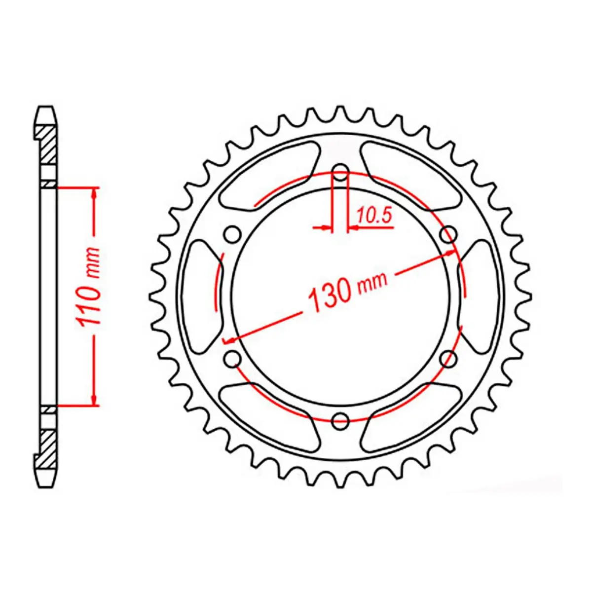 Mtx 479 Steel Rear Sprocket #530 (11-198) 1