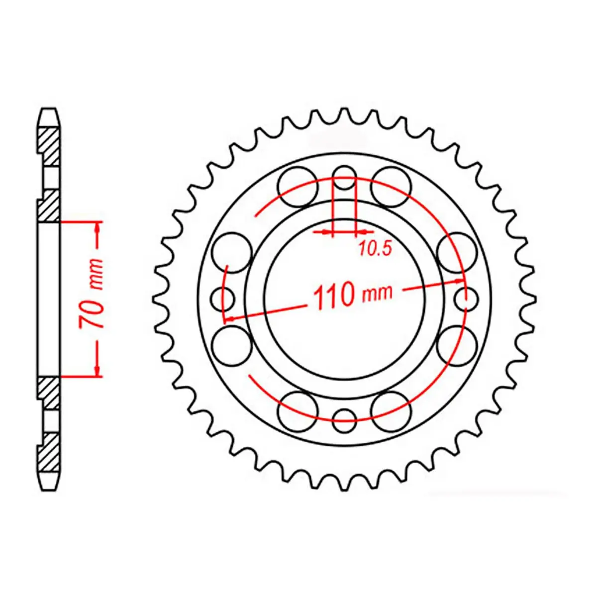 Mtx 246 Steel Rear Sprocket #530 (11-413) 1