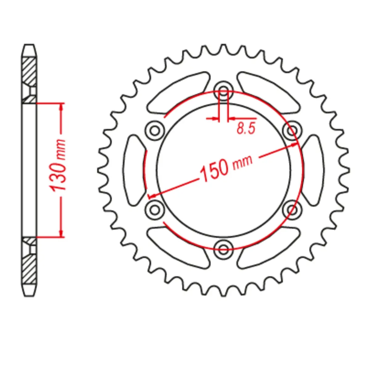 Mtx 251 Hornet Lightweight Steel Rear Sprocket #520 (11H-428) 1