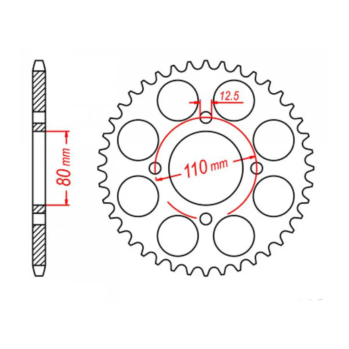 Mtx 333 Steel Rear Sprocket #630 (11-405) 1