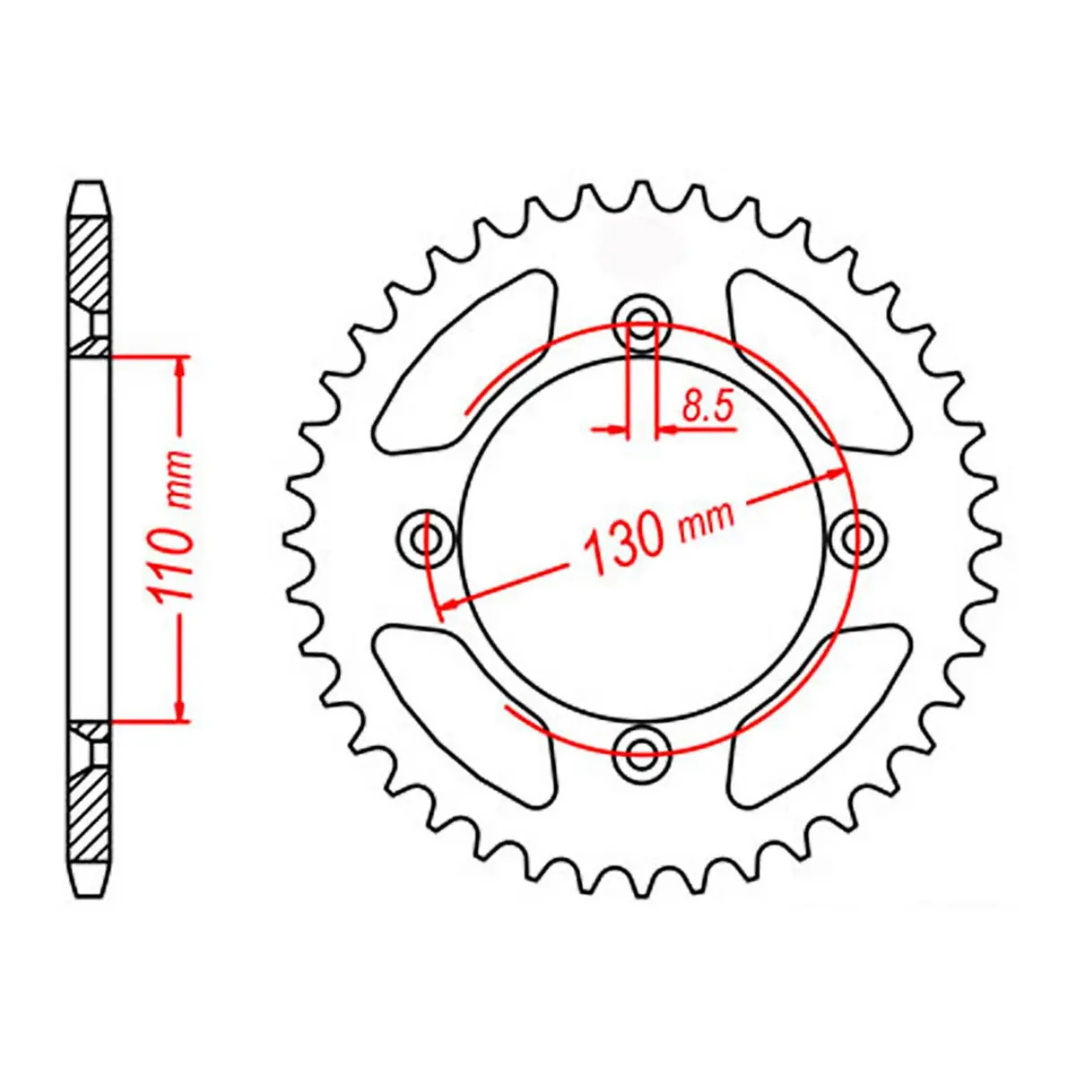 Mtx 215 Steel Rear Sprocket #420 (11-4Gc) 1