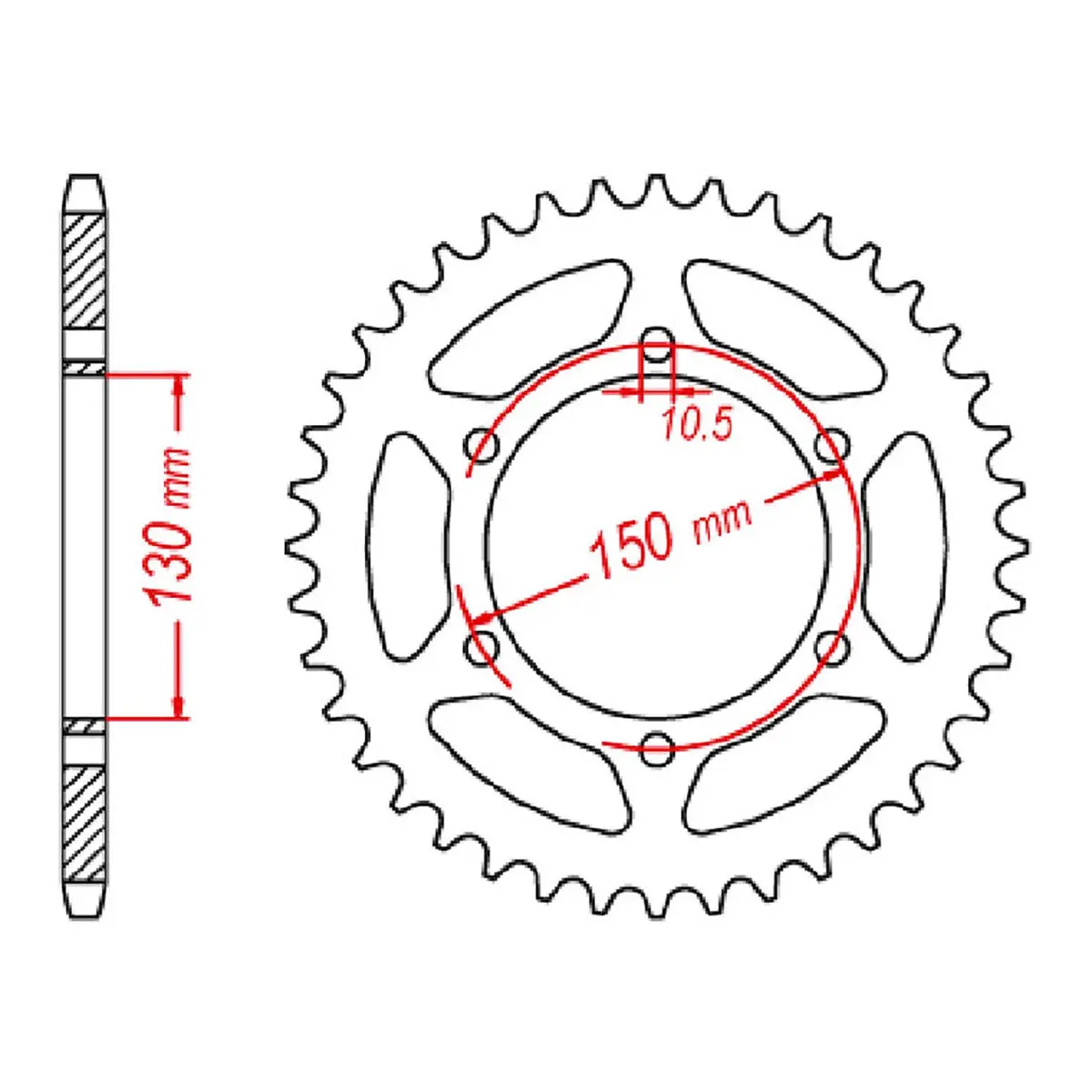 Mtx 305 Steel Rear Sprocket #520 (11-305) 1
