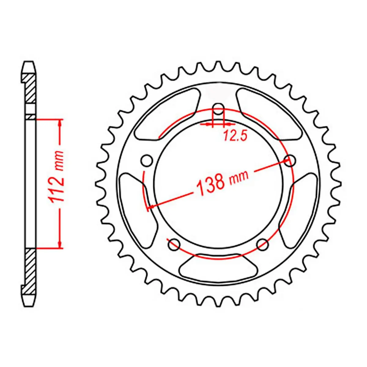 Mtx 1304 Steel Rear Sprocket #525 (11-Mas) 1