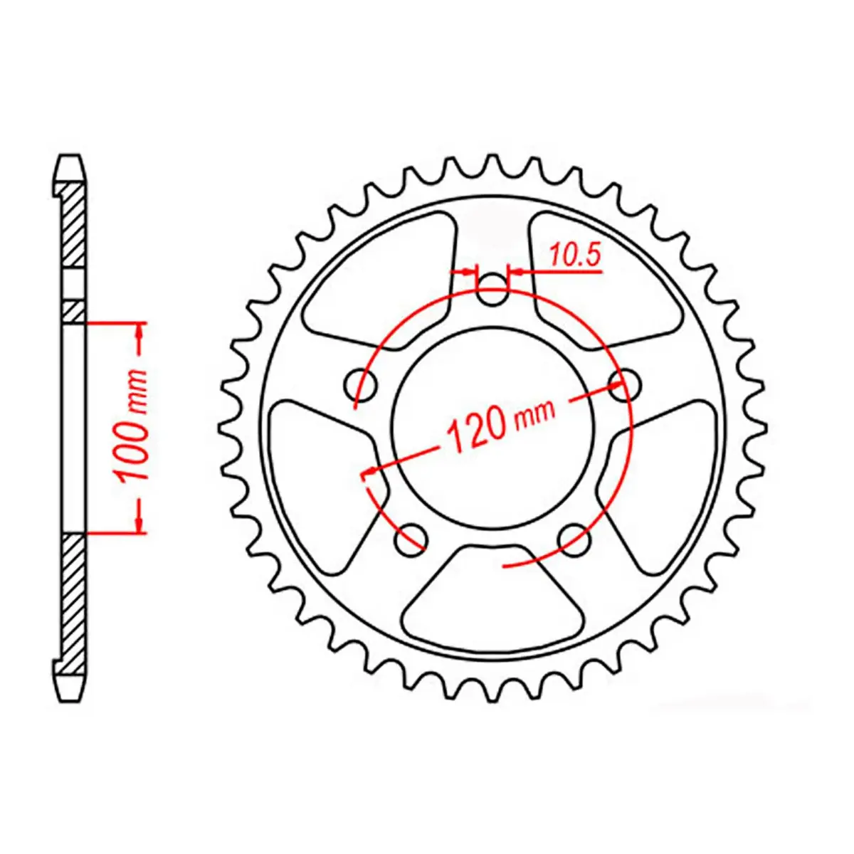 Mtx 702 Steel Rear Sprocket #525 (11-702) 1