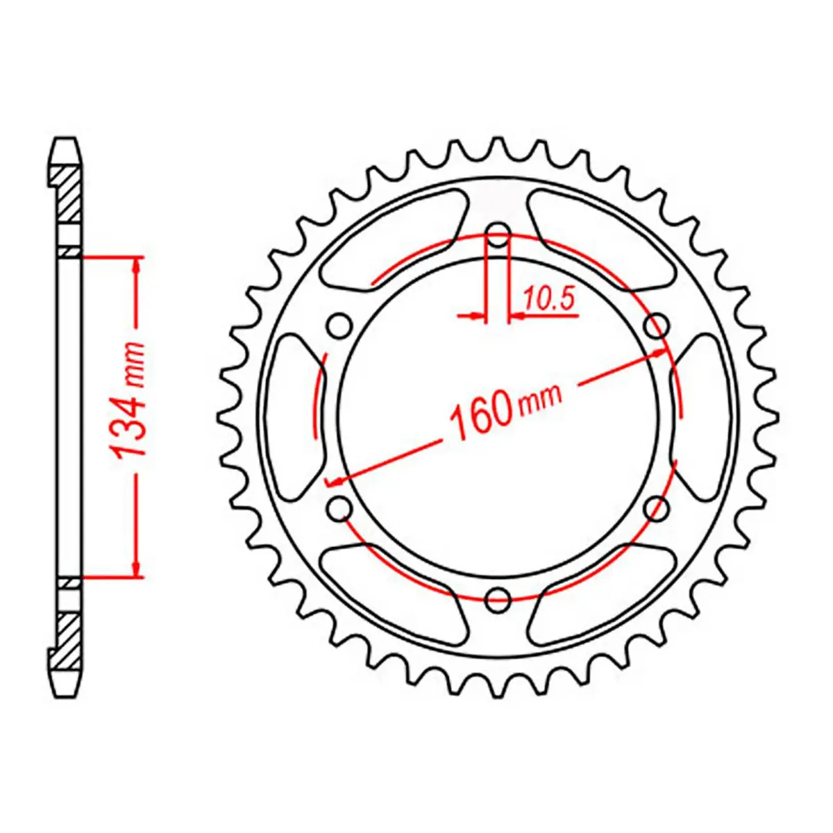 Mtx 1307 Steel Rear Sprocket #525 (11-Mbw) 1