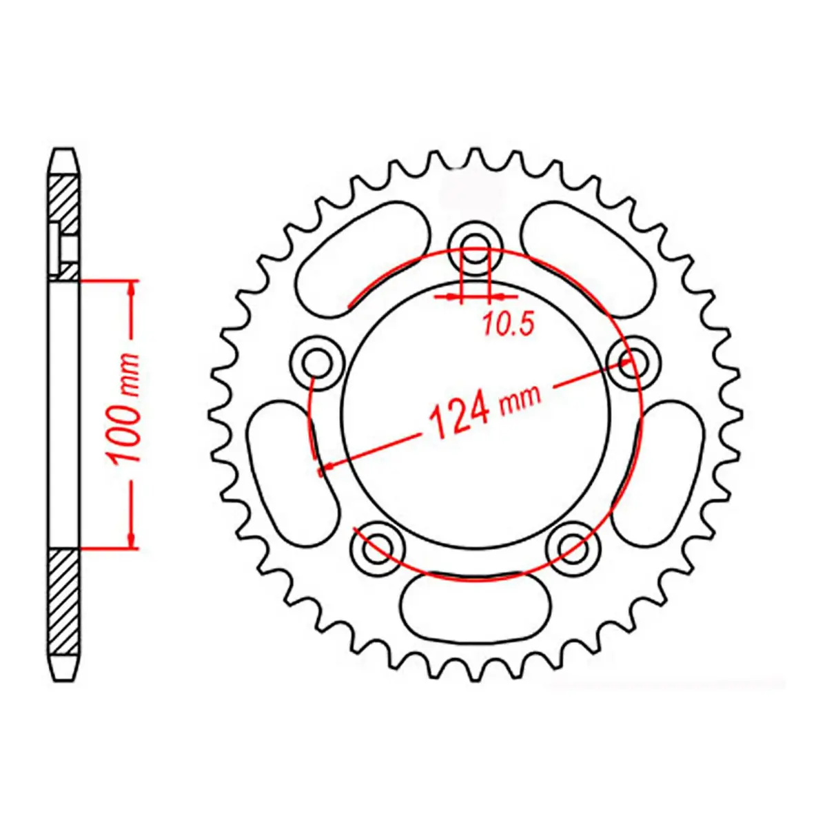 Mtx 744 Steel Rear Sprocket #525 (11-744) 1