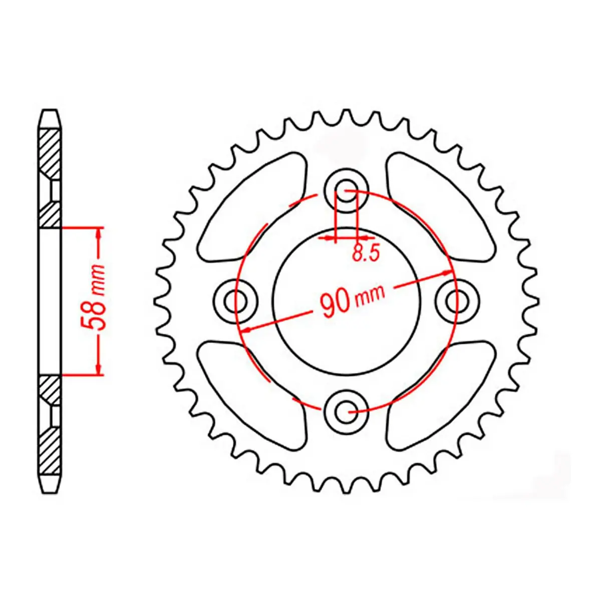 Mtx 1213 Steel Rear Sprocket #420 (11-Gel) 1
