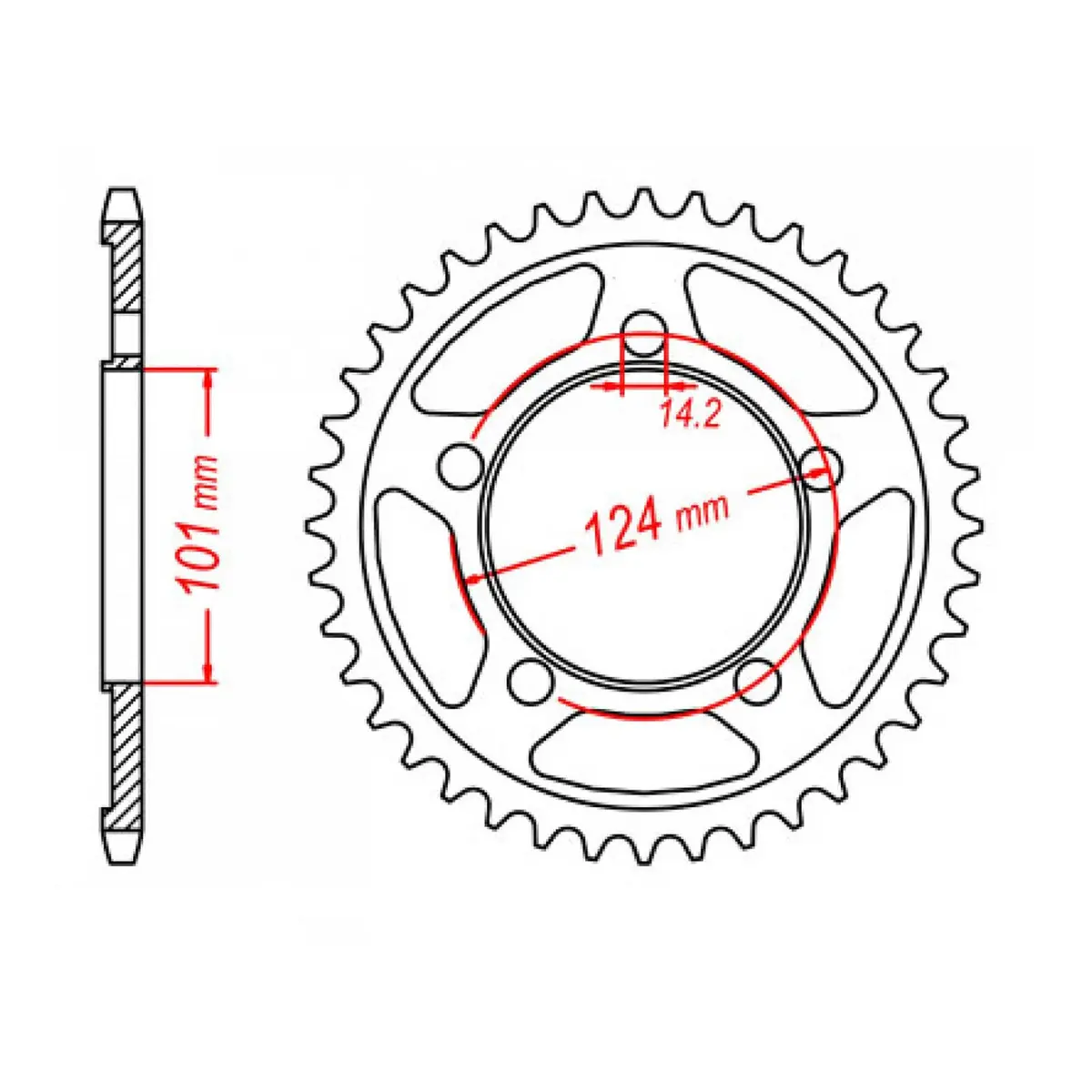 Mtx 898 (2) Steel Rear Sprocket #525 (11-Km7) 1