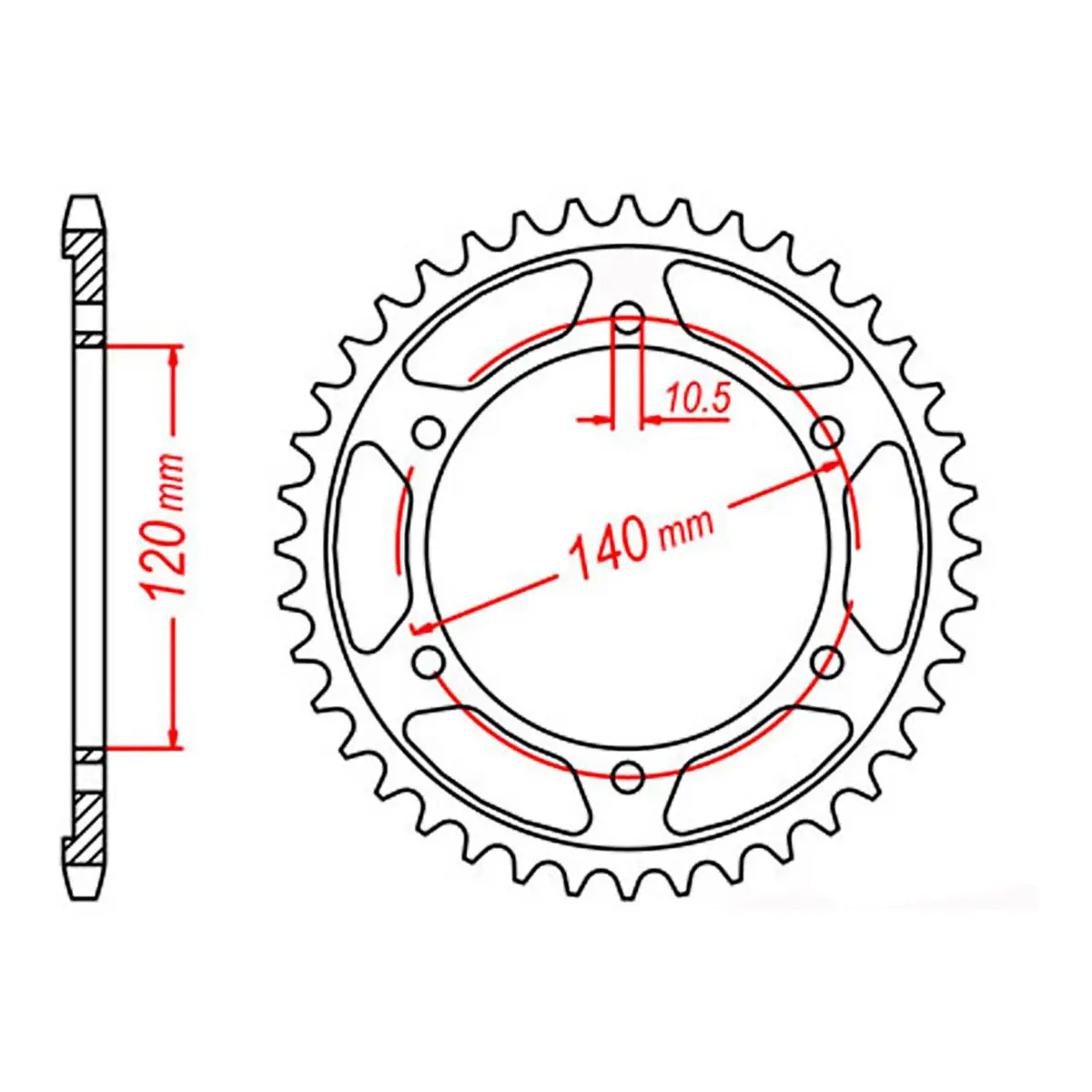 Mtx 1490 Steel Rear Sprocket #520 (11-147) 1
