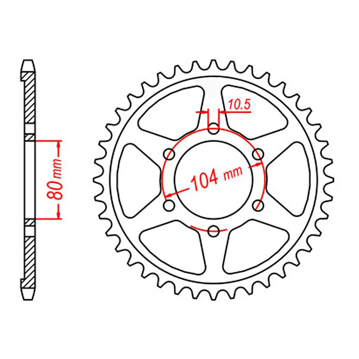 Mtx 488 Steel Rear Sprocket #530 (11-054) 1
