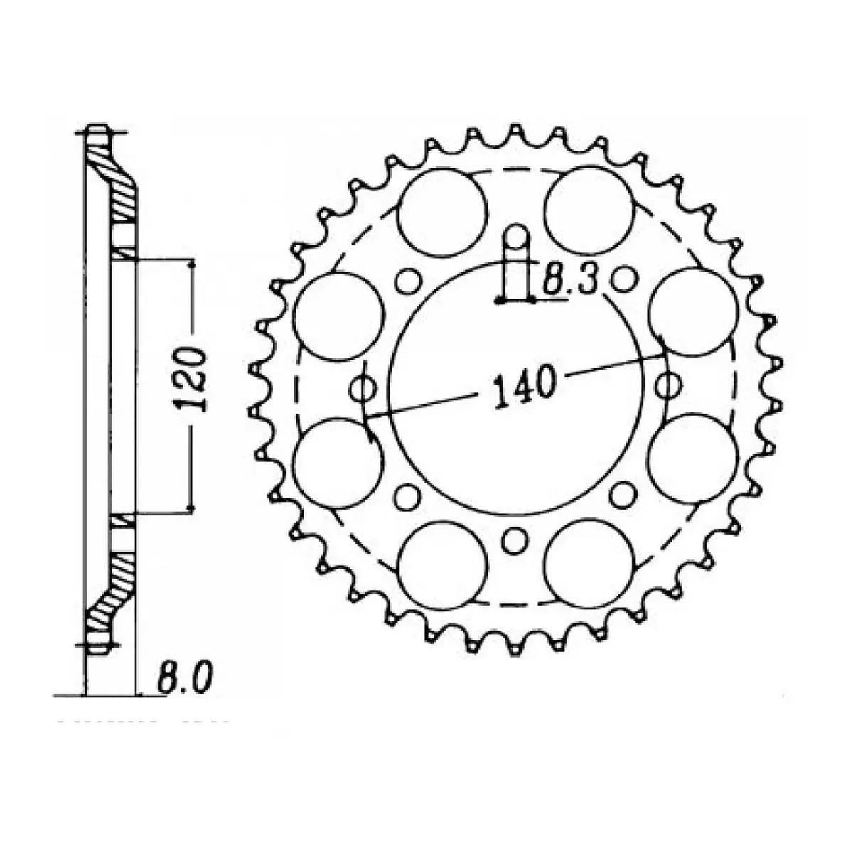 Mtx 477 Steel Rear Sprocket #520 (11-185) 1