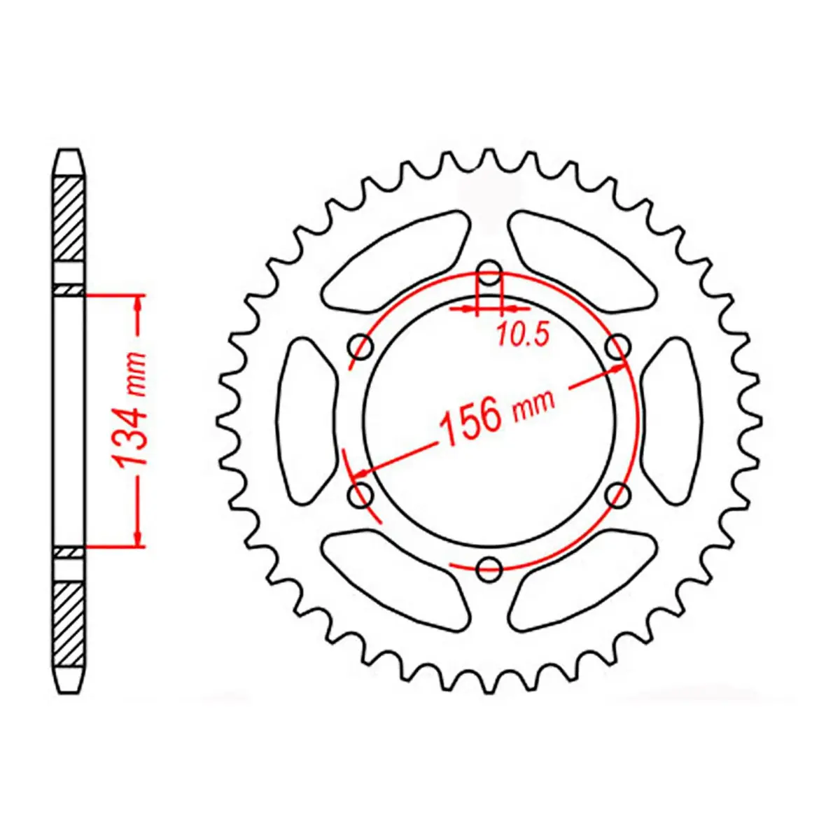Mtx 472 Steel Rear Sprocket #520 (11-130) 1