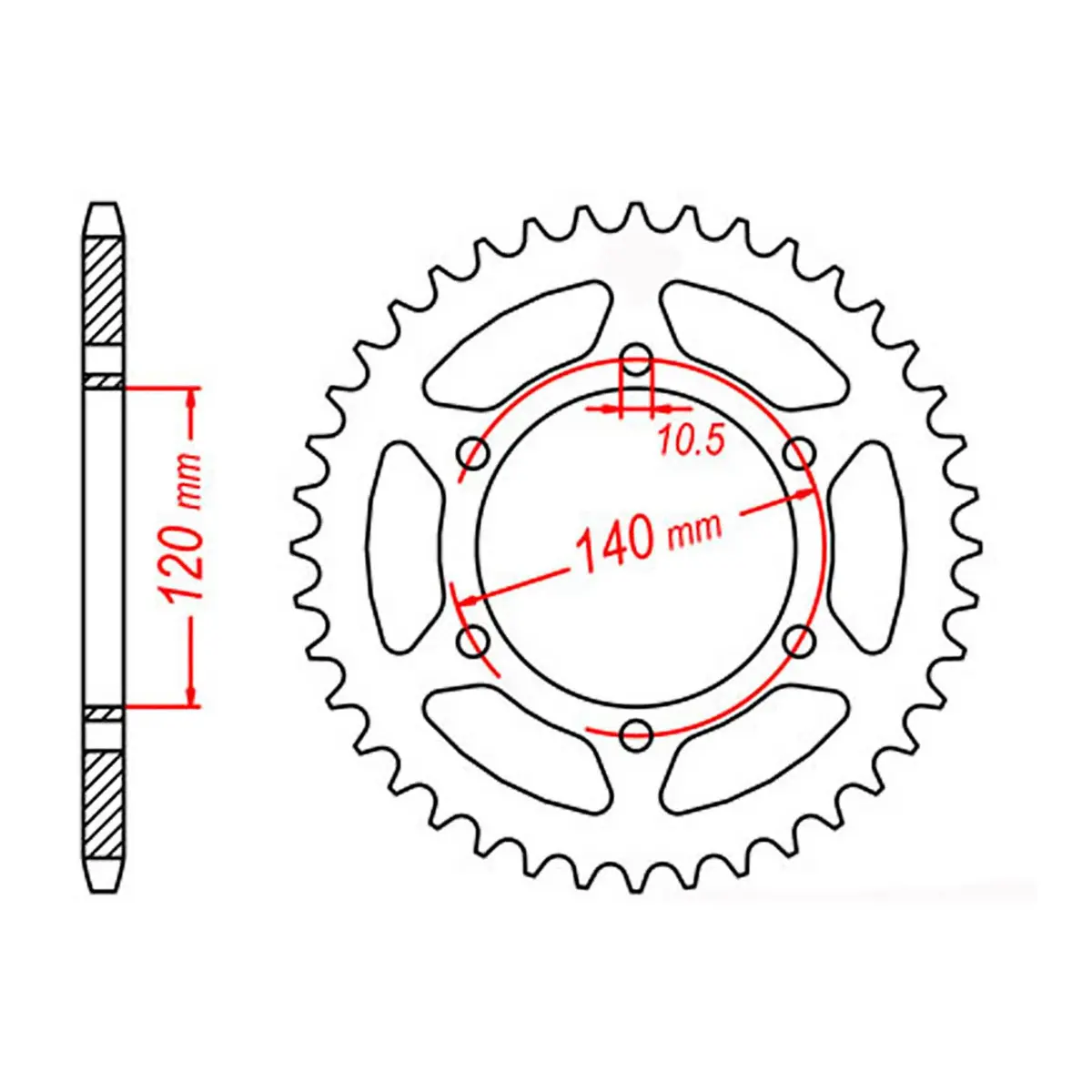 Mtx 498 Steel Rear Sprocket #525 (11-Zxr) 1