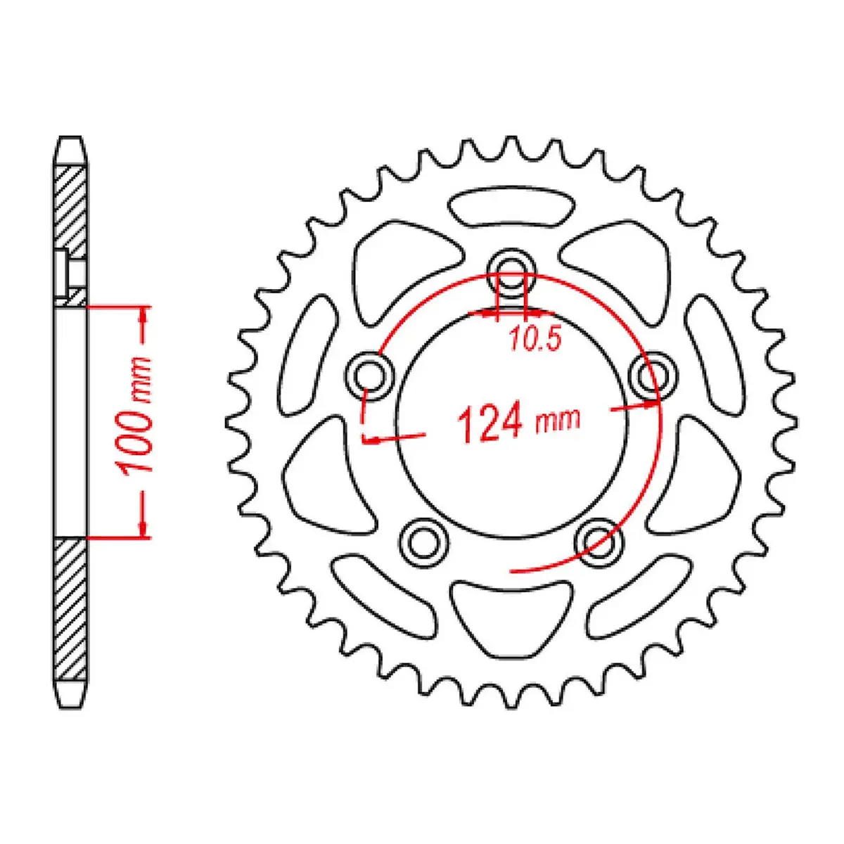 Mtx 746 Steel Rear Sprocket #520 (11-746) 1