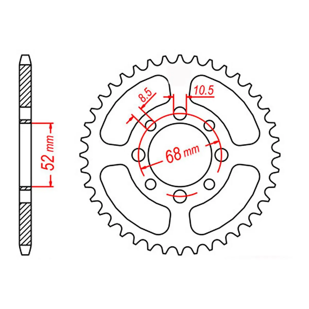 Mtx 802 (2) Steel Rear Sprocket #428 (11-464) 1