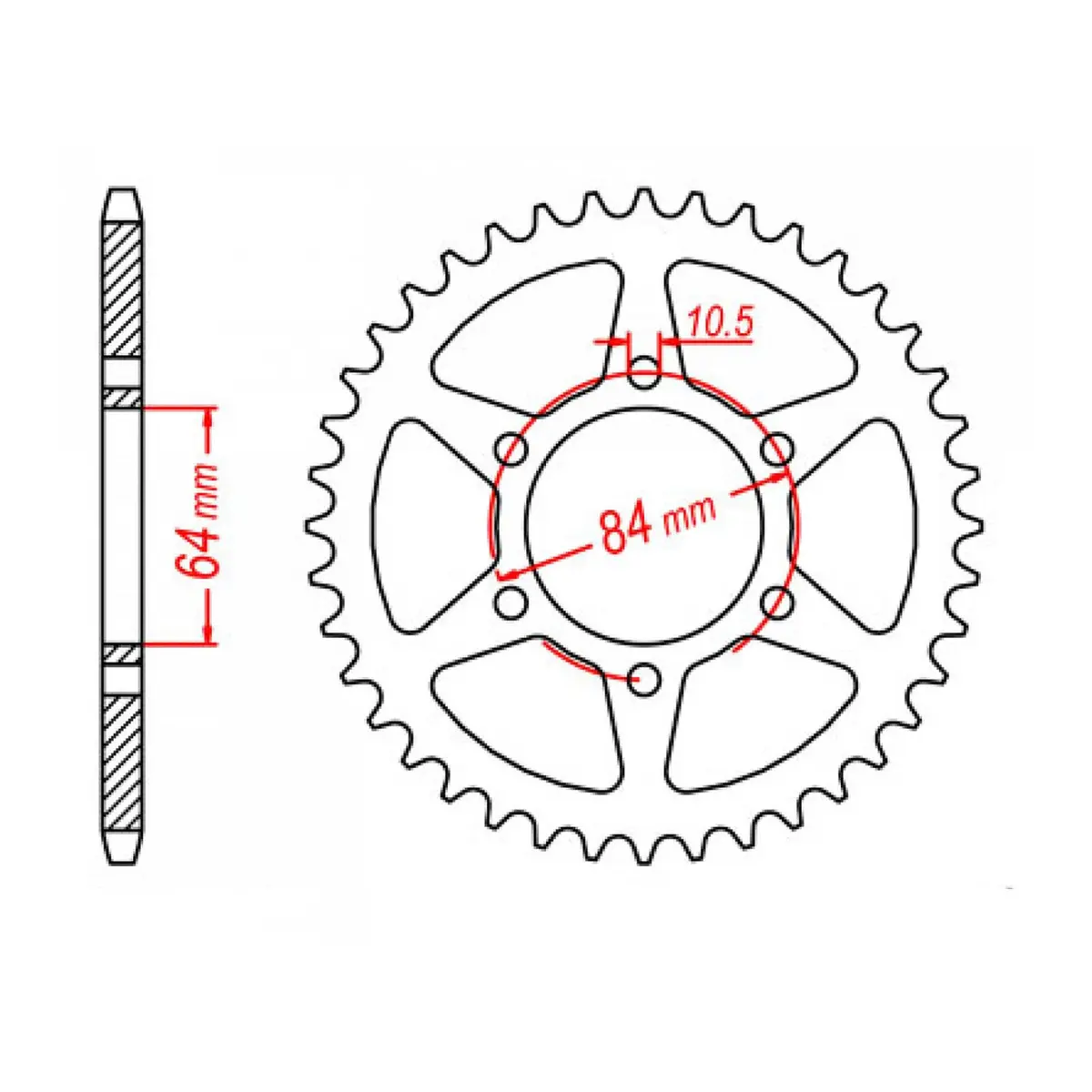 Mtx 814 Steel Rear Sprocket #530 (11-440) 1