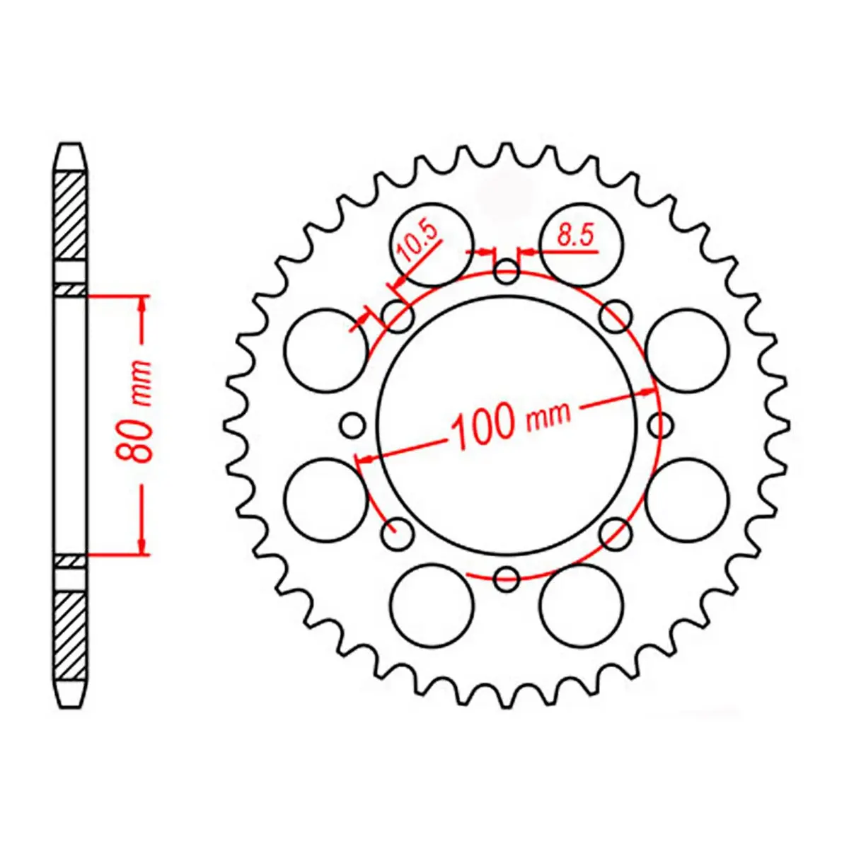 Mtx 819/2 Steel Rear Sprocket #520 (11-113) 1