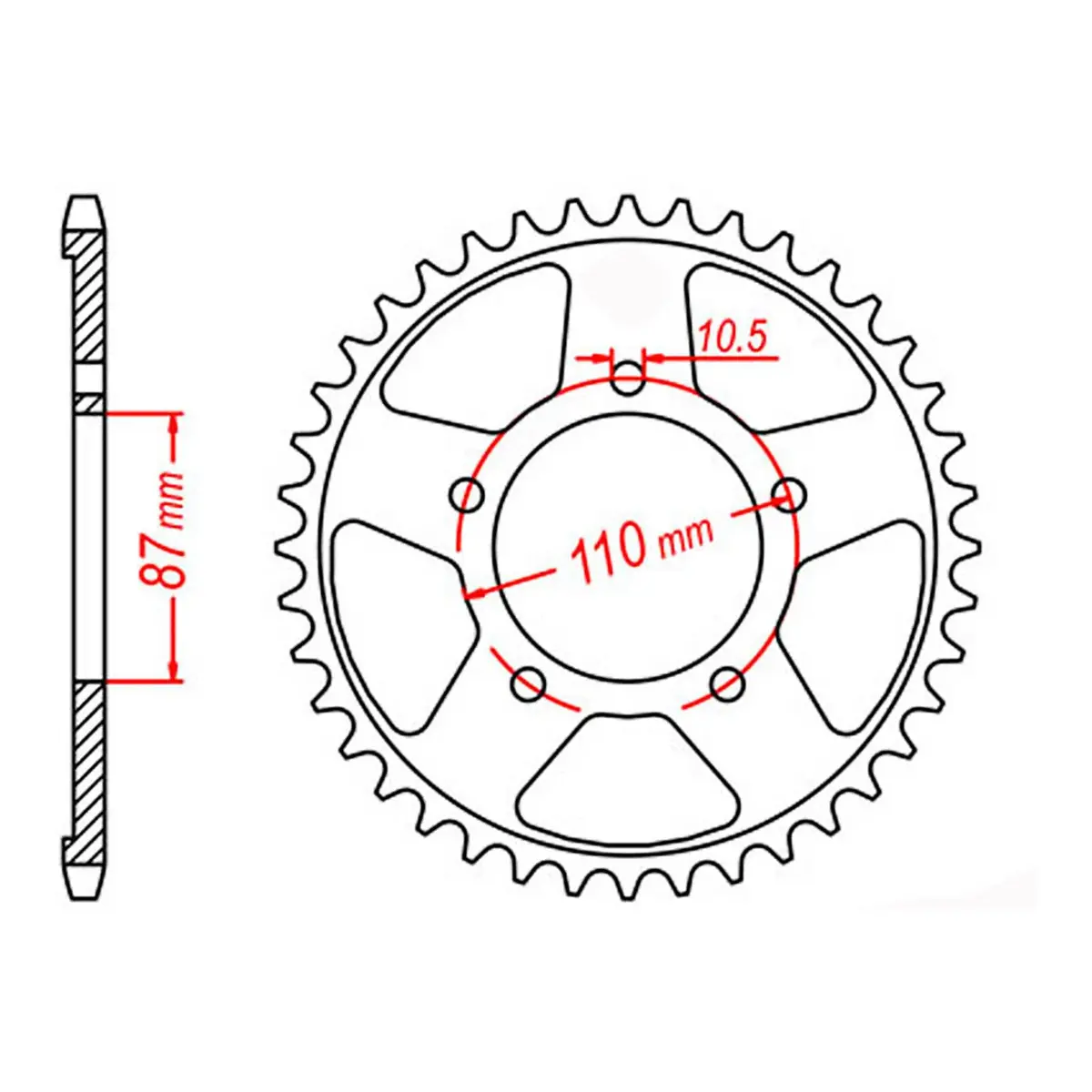 Mtx 829 Steel Rear Sprocket #530 (11-27A) 1