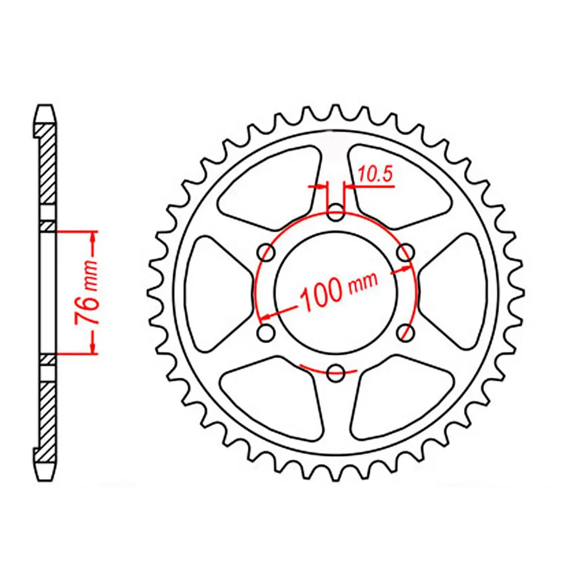 Mtx 816 Steel Rear Sprocket #530 (11-476) 1