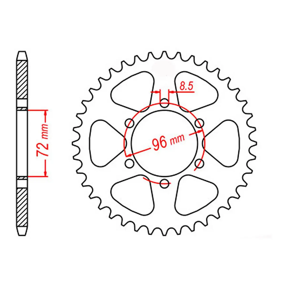 Mtx 820 Steel Rear Sprocket #520 (11-324) 1
