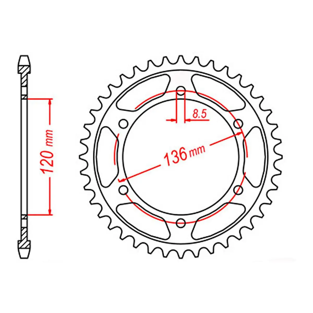 Mtx 862 Steel Rear Sprocket #530 (11-49A) 1
