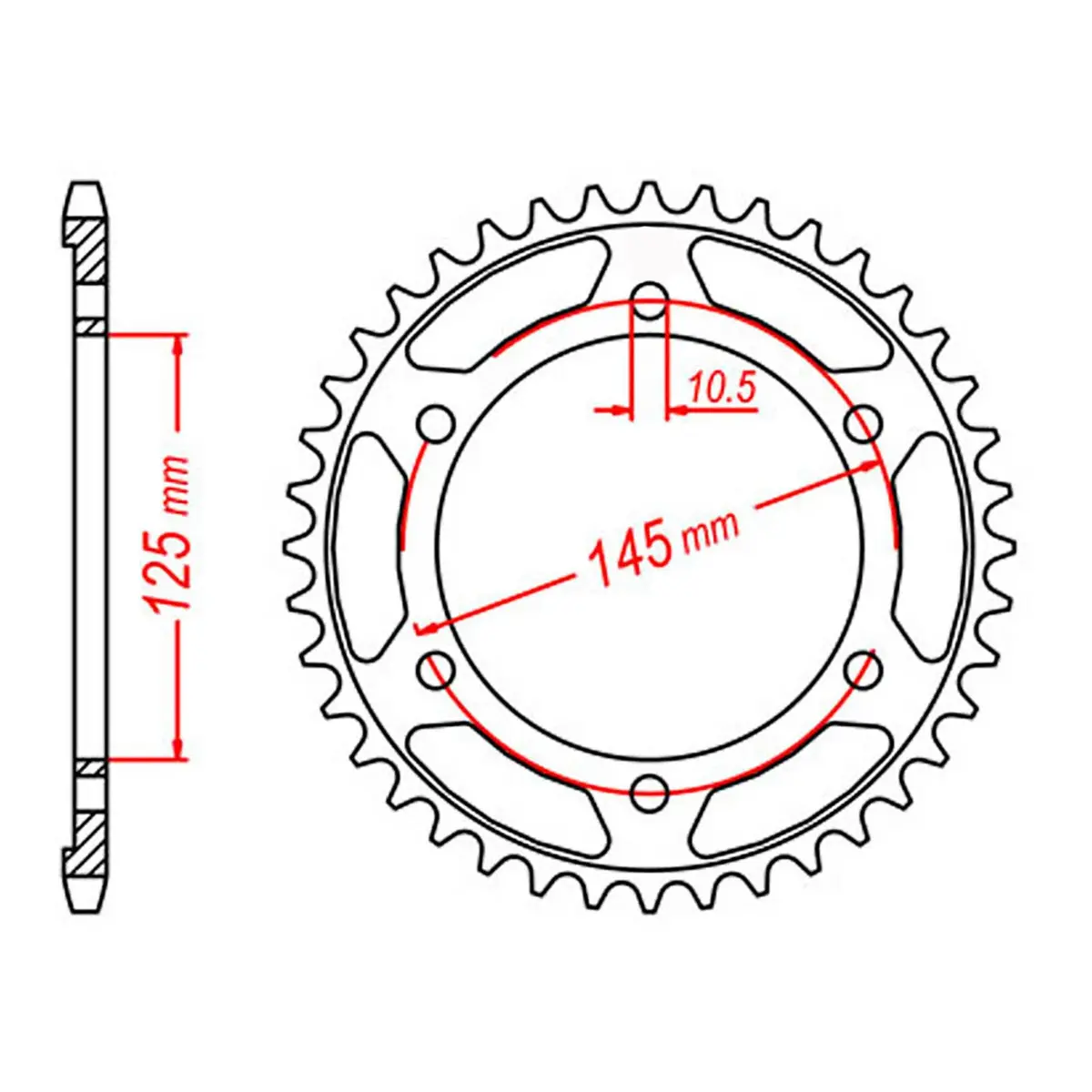 Mtx 867 Steel Rear Sprocket #525 (11-3Vd) 1