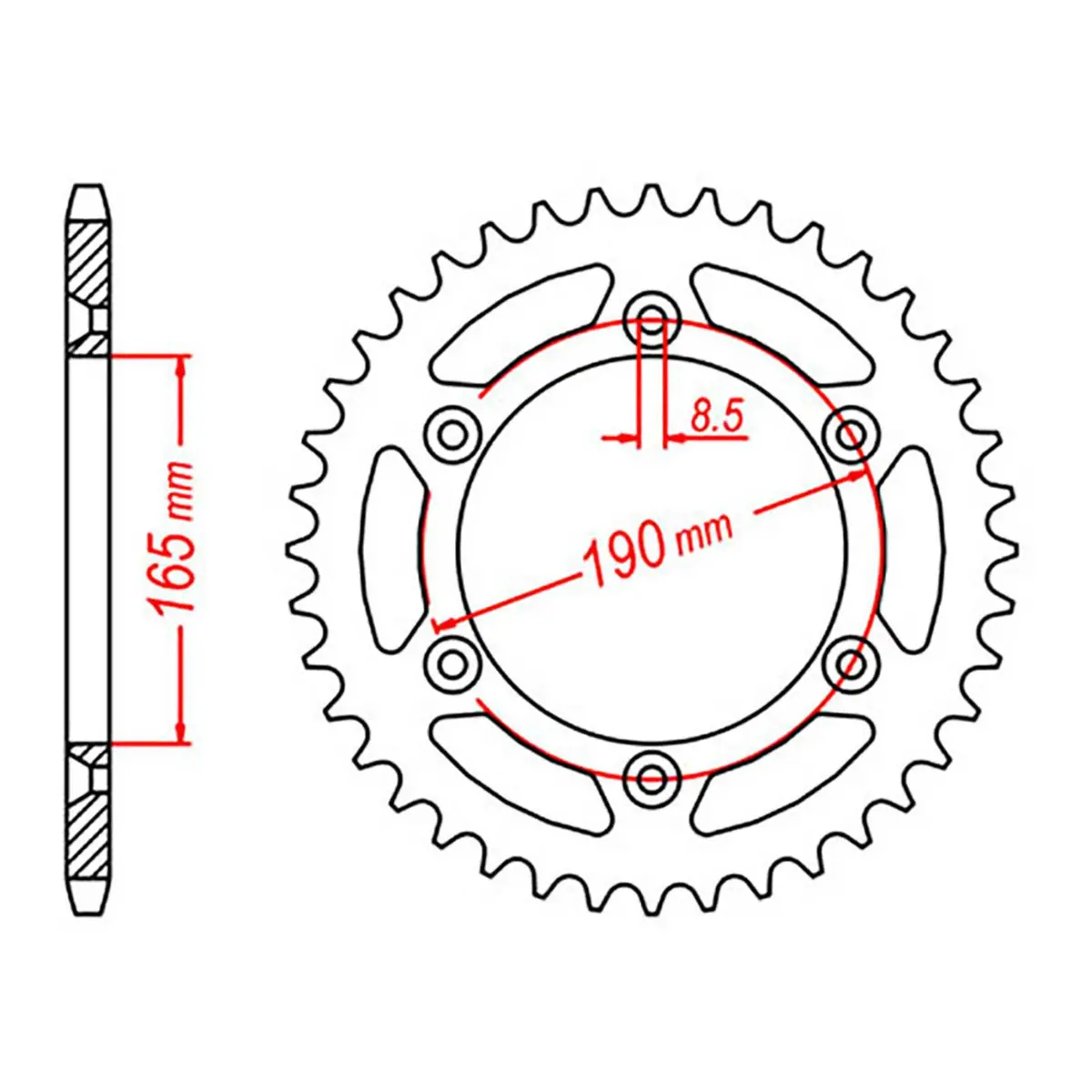 Mtx 896 Steel Rear Sprocket #520 (11-Km2) 1