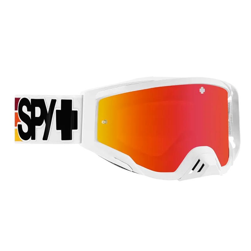 Spy Optic Foundation Plus Mx Goggles Speedway Matte White W/Hd Smoke Red Spectra Mirror & Hd Clear Lens 1