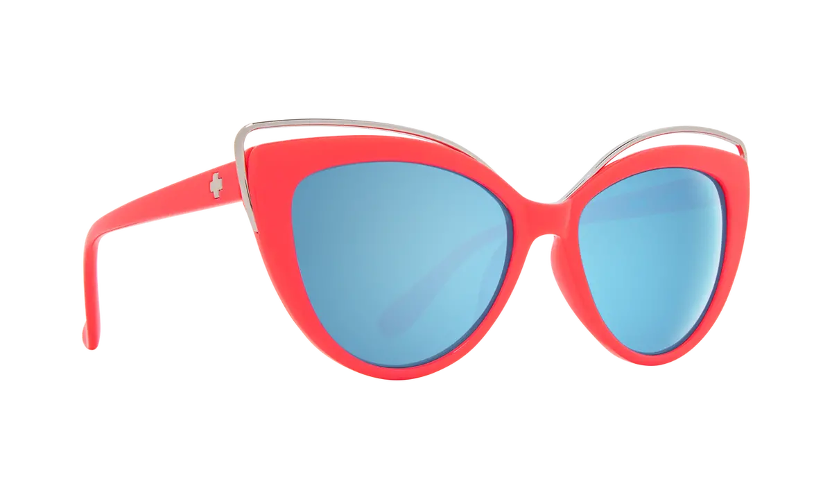 Spy Optic Julep Sunglasses Coral Gray W/Light Blue Flash Mirror Lens 1