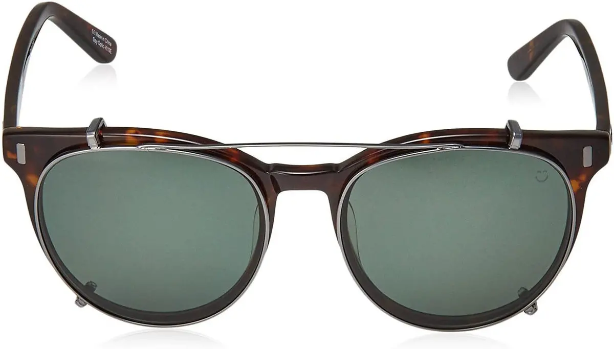 Spy Optic Alcatraz Sunglasses Dark Tort W/Happy Gray Green Polar Clip Lens 1