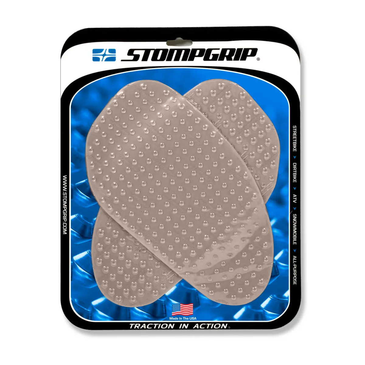 Stompgrip Large Universal Volcano Tank Grips Clear For Bmw/Can-Am/Honda/Kawasaki/Suzuki/Triumph/Yamaha Models 1