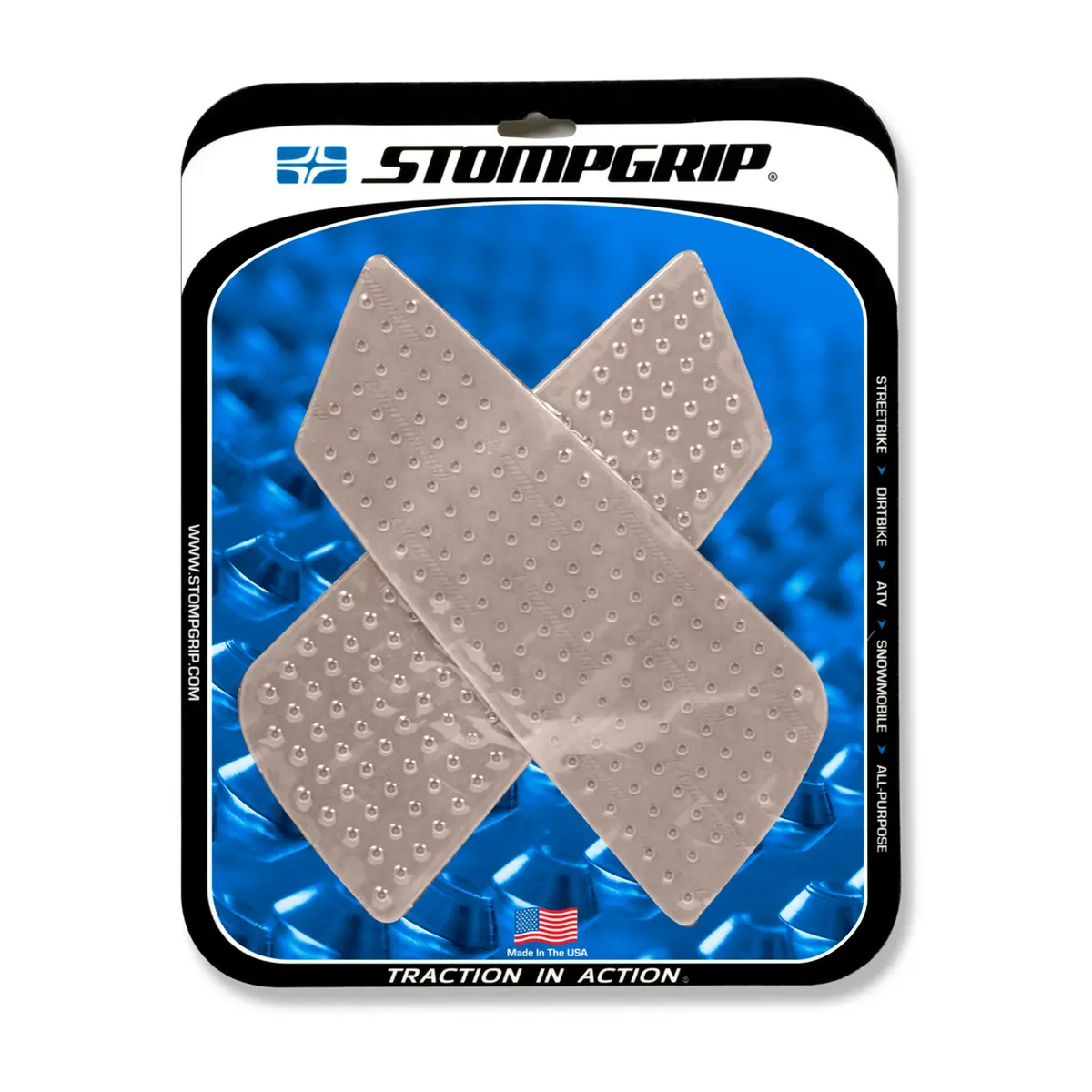 Stompgrip Universal Wedge Volcano Tank Grips Clear For Aprilia/Ducati/Honda/Moto Guzzi/Mv Agusta/Suzuki/Triumph Models 1