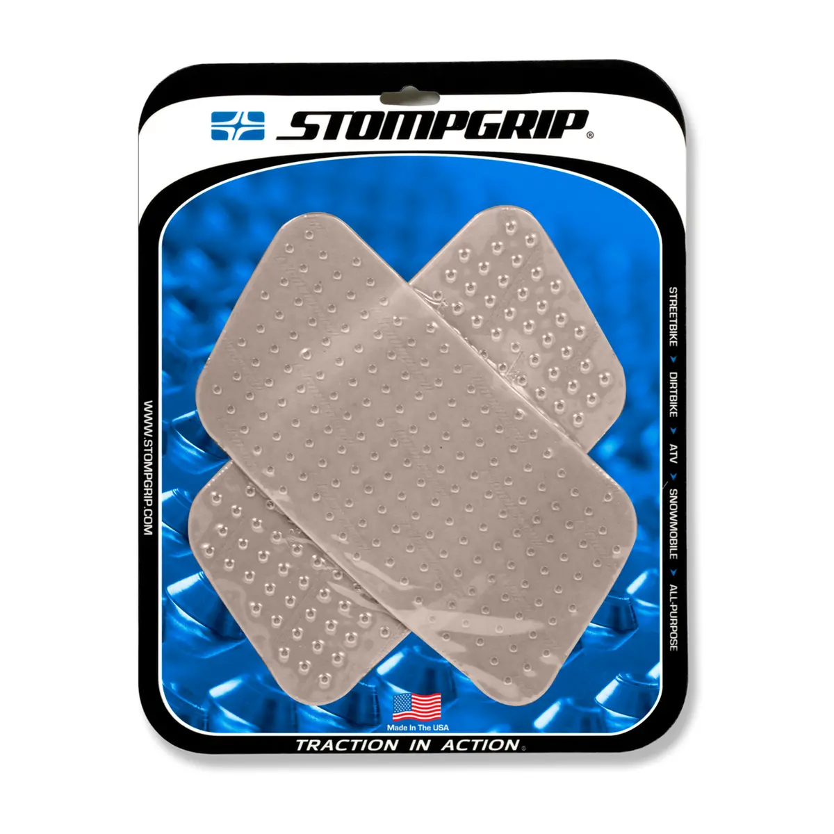 Stompgrip Universal Quadrilateral Volcano Tank Grips Clear For Honda St1300/Xrv750 Africa Twin/Yamaha Super Tenere Worldcrosser Xt1200z/Ze 1