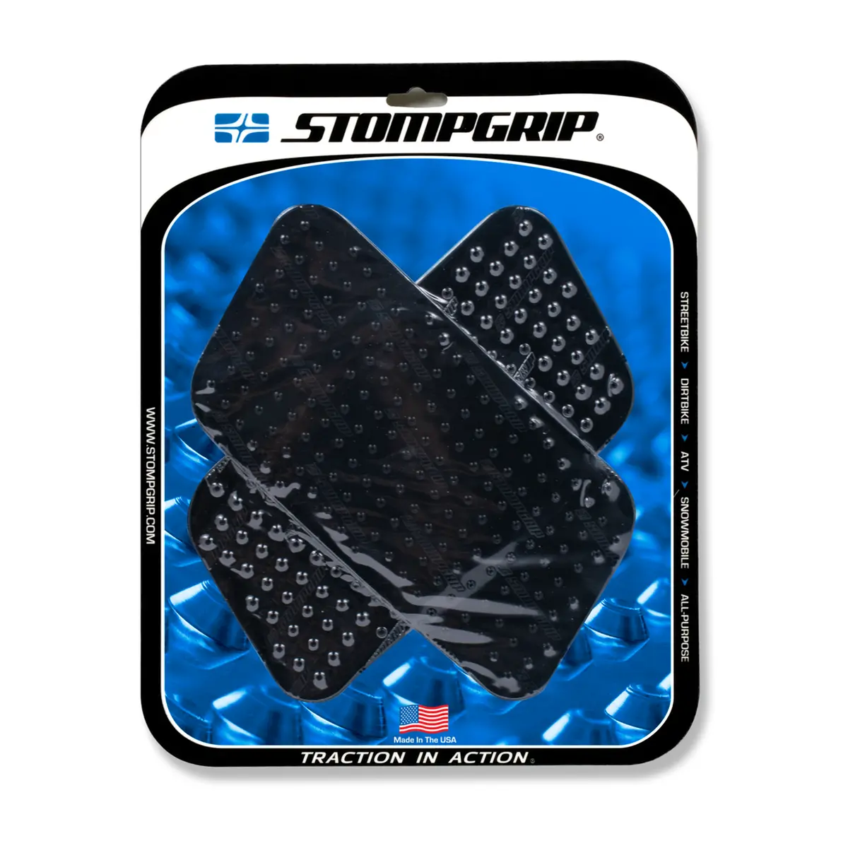 Stompgrip Universal Quadrilateral Volcano Tank Grips Black For Honda St1300/Xrv750 Africa Twin/Yamaha Super Tenere Worldcrosser Xt1200z/Ze 1