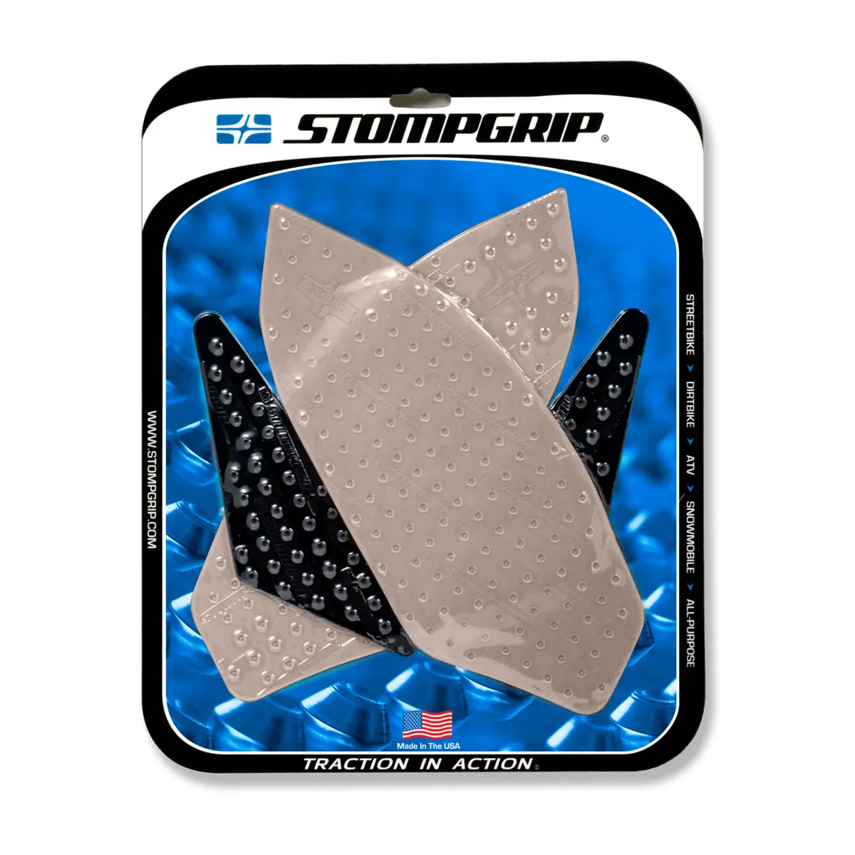 Stompgrip Volcano Tank Grips Clear For Honda Cb400f/Cb500f/Cbr400r/Cbr500r 13-15 Models 1