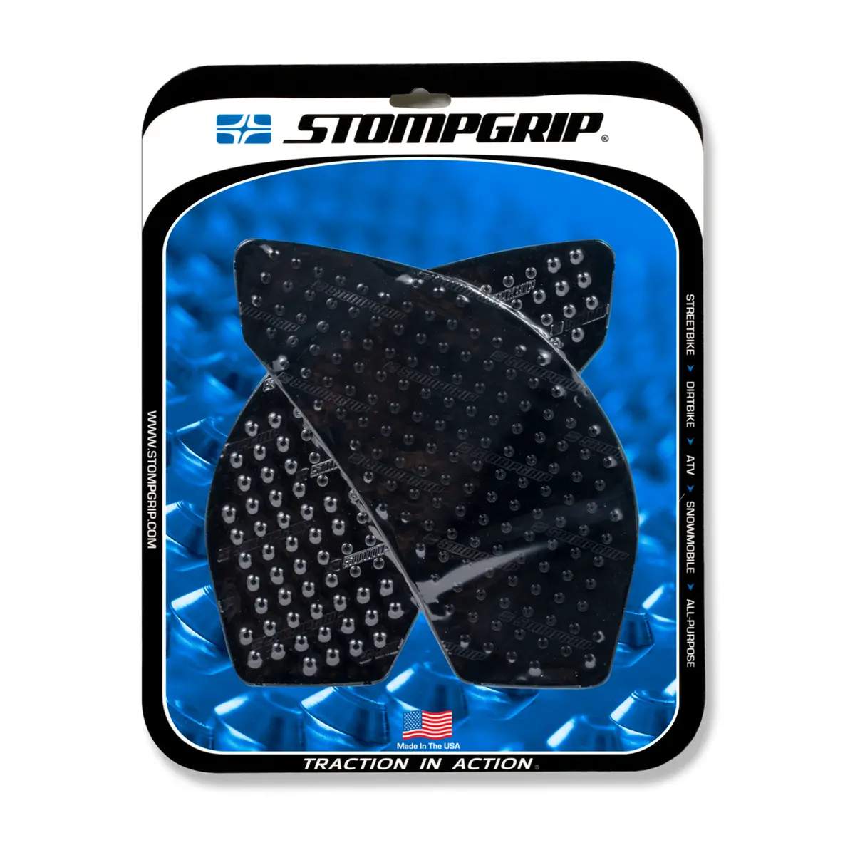 Stompgrip Volcano Tank Grips Black For Kawasaki Er-6F/Er-6N/Ninja 650 Models 1