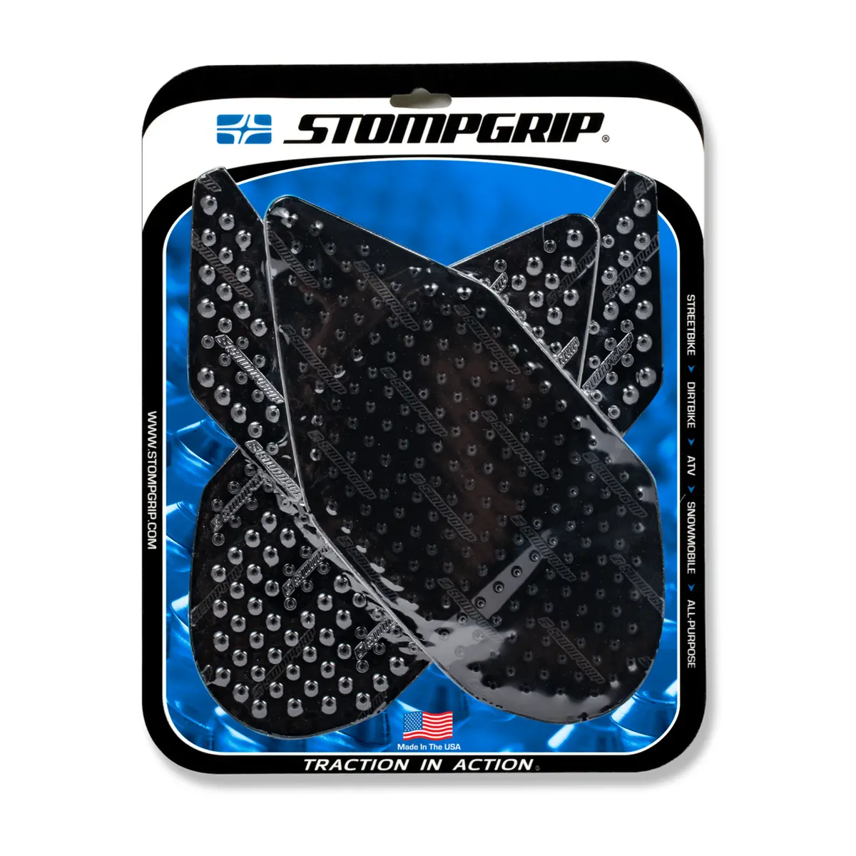 Stompgrip Volcano Tank Grips Black For Suzuki Gsx-R1000 07-08 1