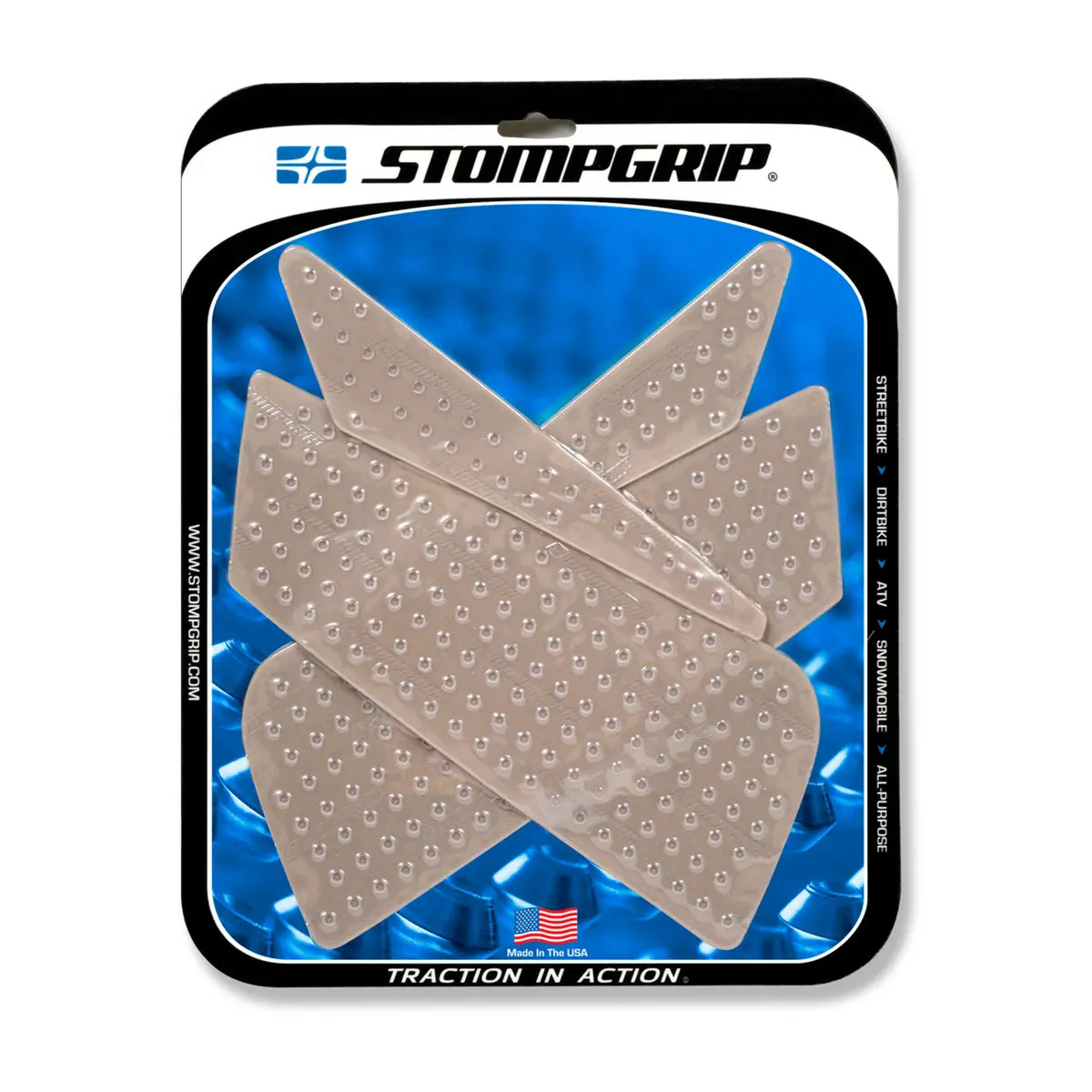 Stompgrip Volcano Tank Grips Clear For Ducati 848 08-13/1098 07-08/1198 09-11/Streetfighter 09-13/Streetfighter 848 12-15 1