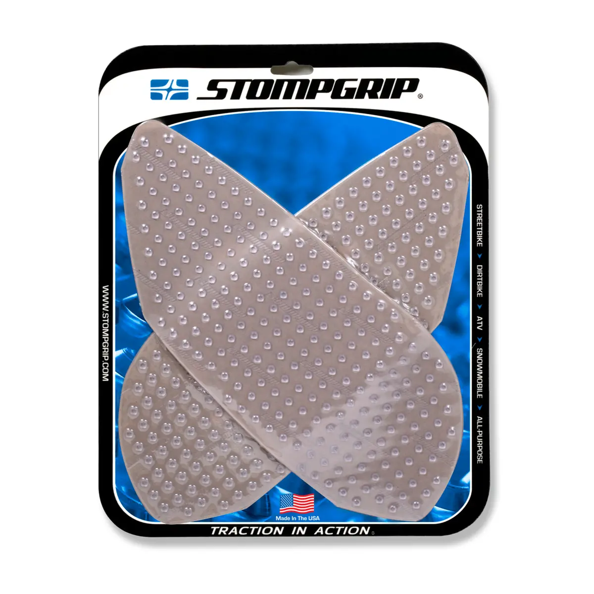 Stompgrip Volcano Tank Grips Clear For Triumph Daytona 675 06-12/Daytona 675R 11-12/Street Triple 08-12 1