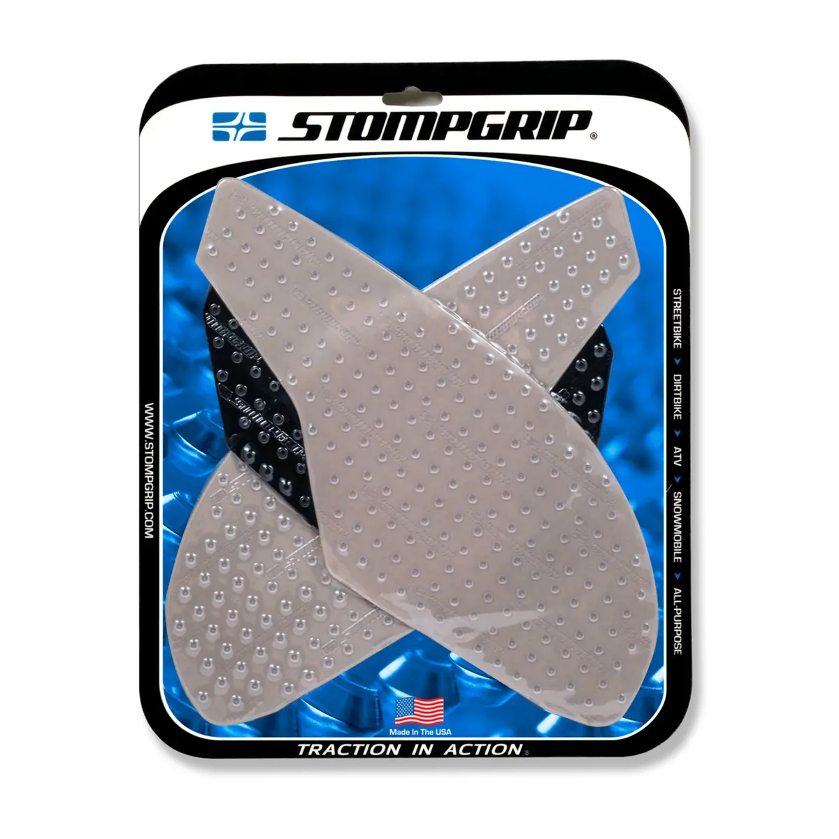 Stompgrip Volcano Tank Grips Clear For Triumph Daytona 675/675R/Street Triple R/S/Rs/Rx/R Low 1