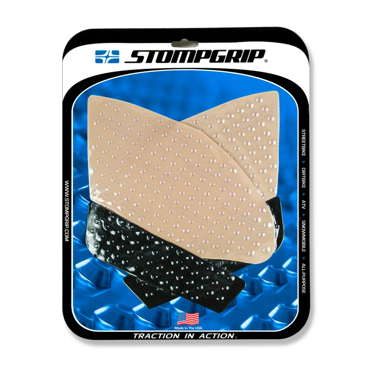Stompgrip Volcano Tank Grips Clear/Black For Suzuki Gsx-R1000 17-25/Gsx-R1000 Abs 17-25/Gsx-R1000r 17-25/Gsx-R1000x 19-20 1