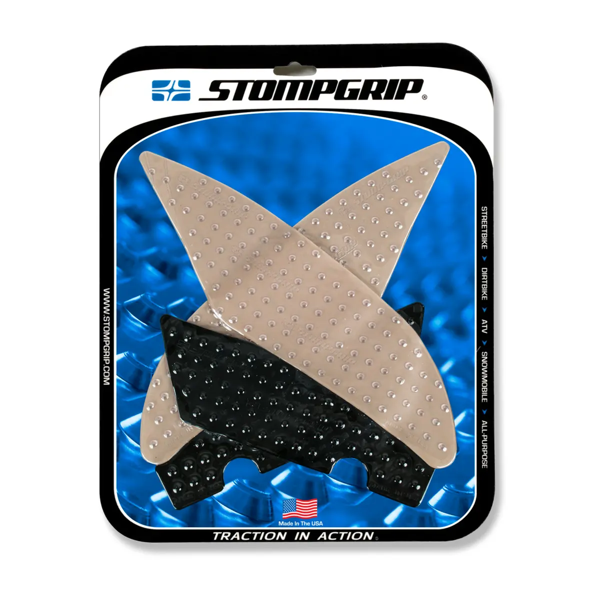 Stompgrip Volcano Tank Grips Clear/Black For Yamaha Yzf-R6 17-19 1
