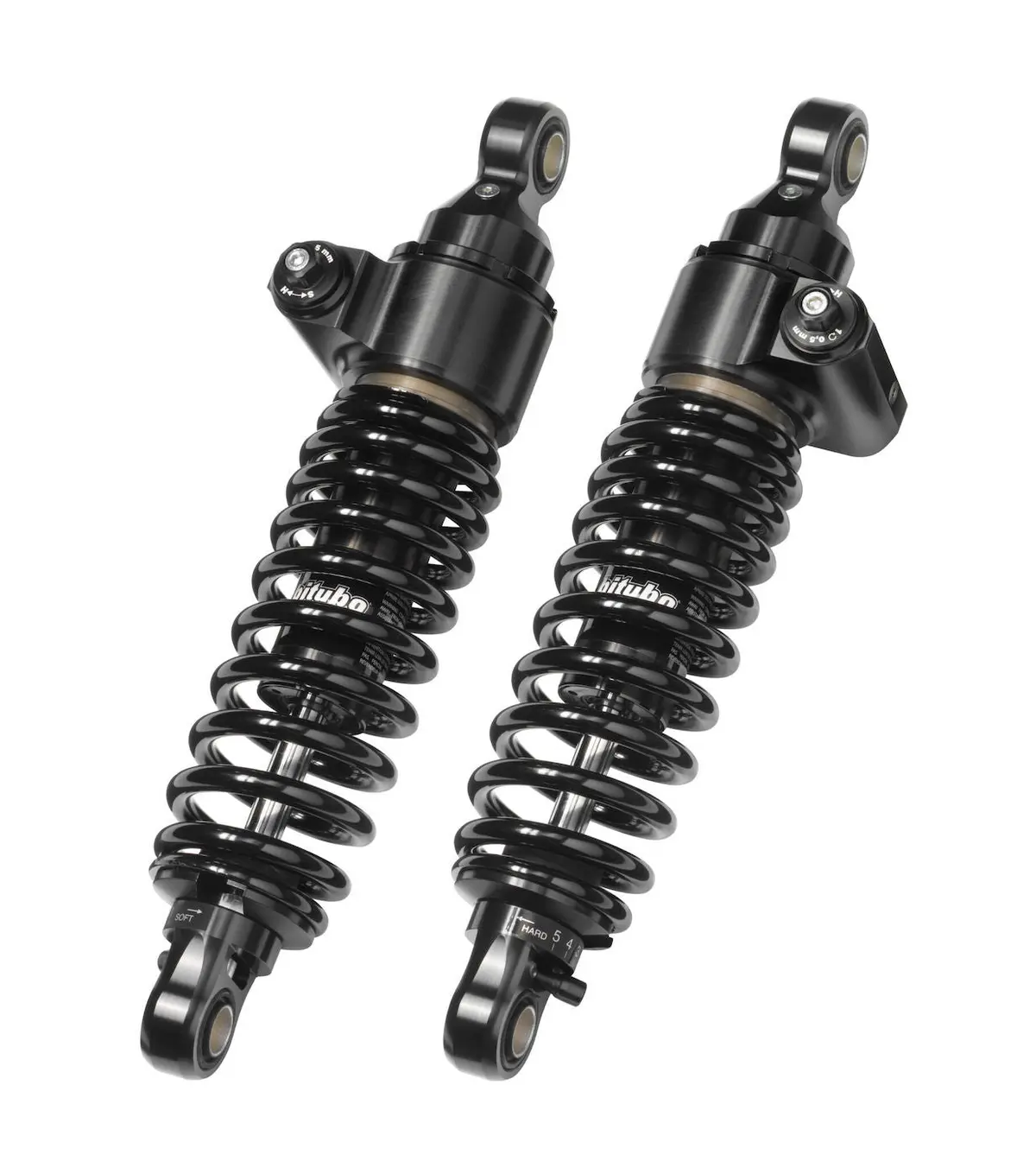 Bitubo Wmea2v2 - Rear Twin Shocks - Black Spring [Adjustable: Preload, Rebound] 1
