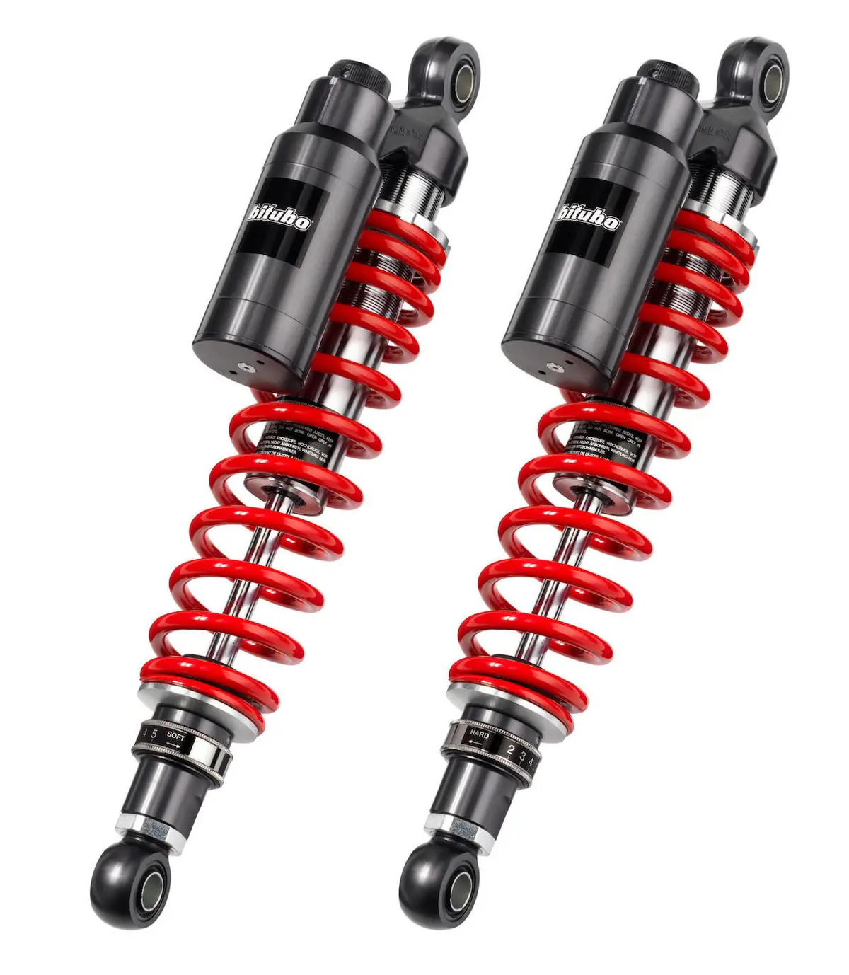 Bitubo Wmt71 - Rear Twin Shocks - Red Spring [Adjustable: Preload, Rebound, Compression] 1
